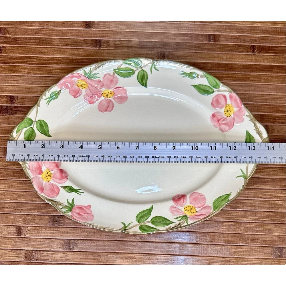 True Vintage Franciscan Desert Rose USA Serving Set 3 Platters 2 Veggie Bowls